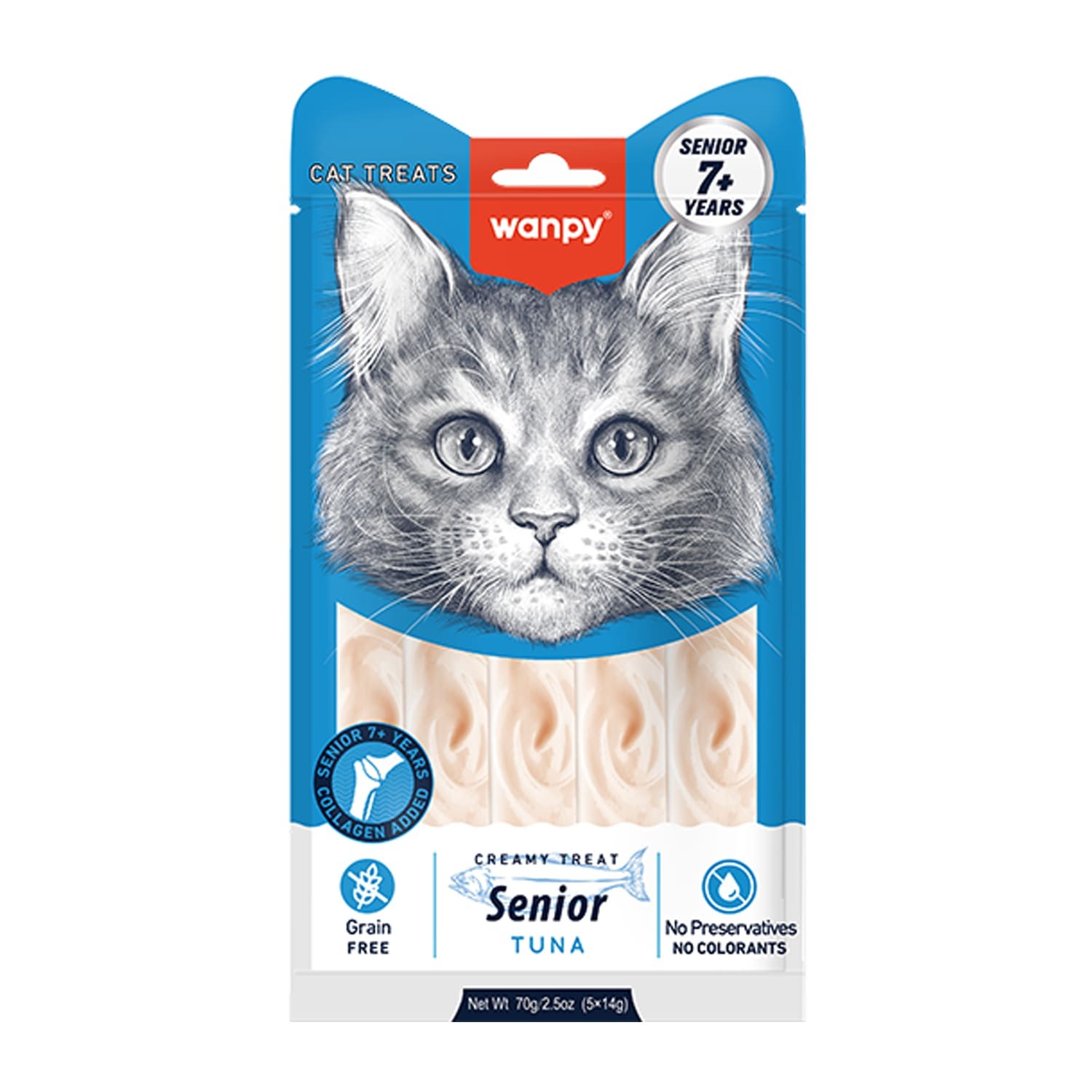 Wanpy Creamy Treat Senior 7+ Tuna Cat Treats, 70 g, 12 Pack
