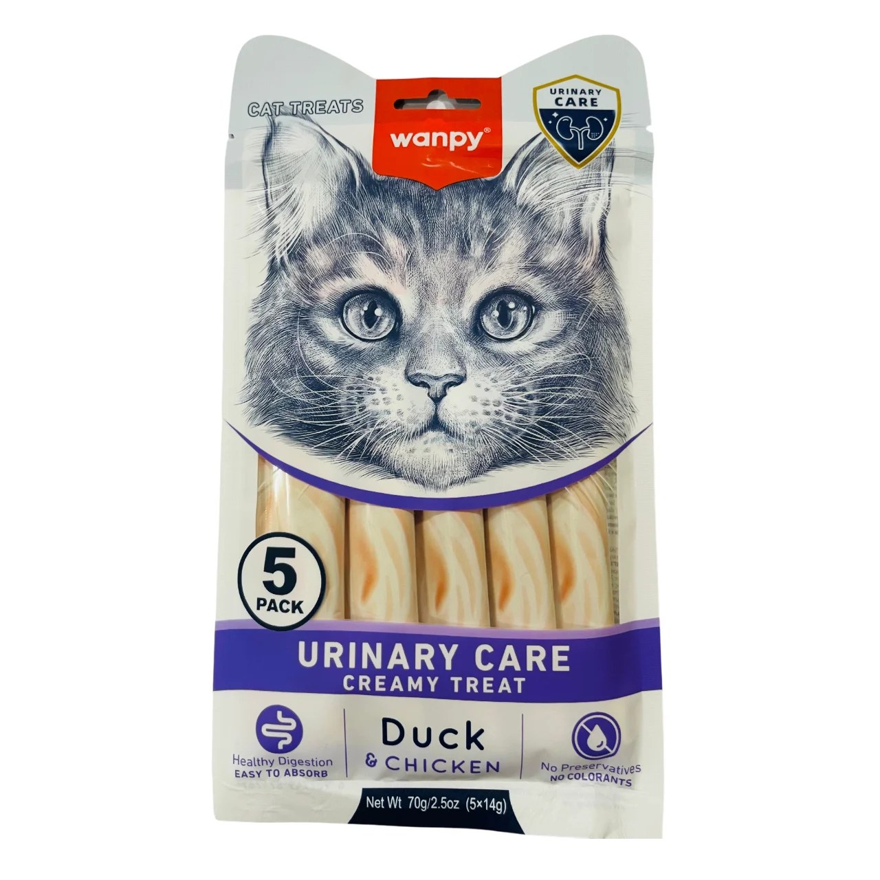 Wanpy Urinary Care Duck & Chicken Creamy Cat Treat 70 g