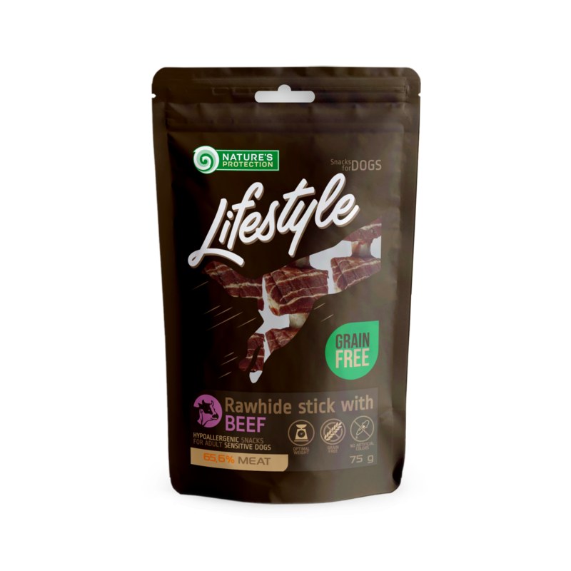 Nature's Protection Lifestyle Beef Rawhide Sticks for Dogs