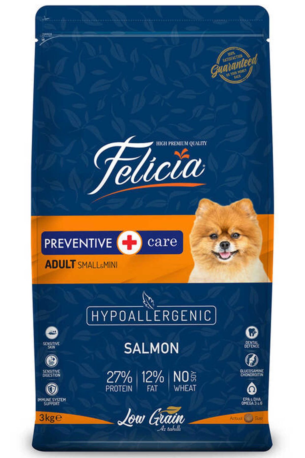 Felicia Low Grain Adult Dog Small-Mini Dog Food With SALMON 3 kg