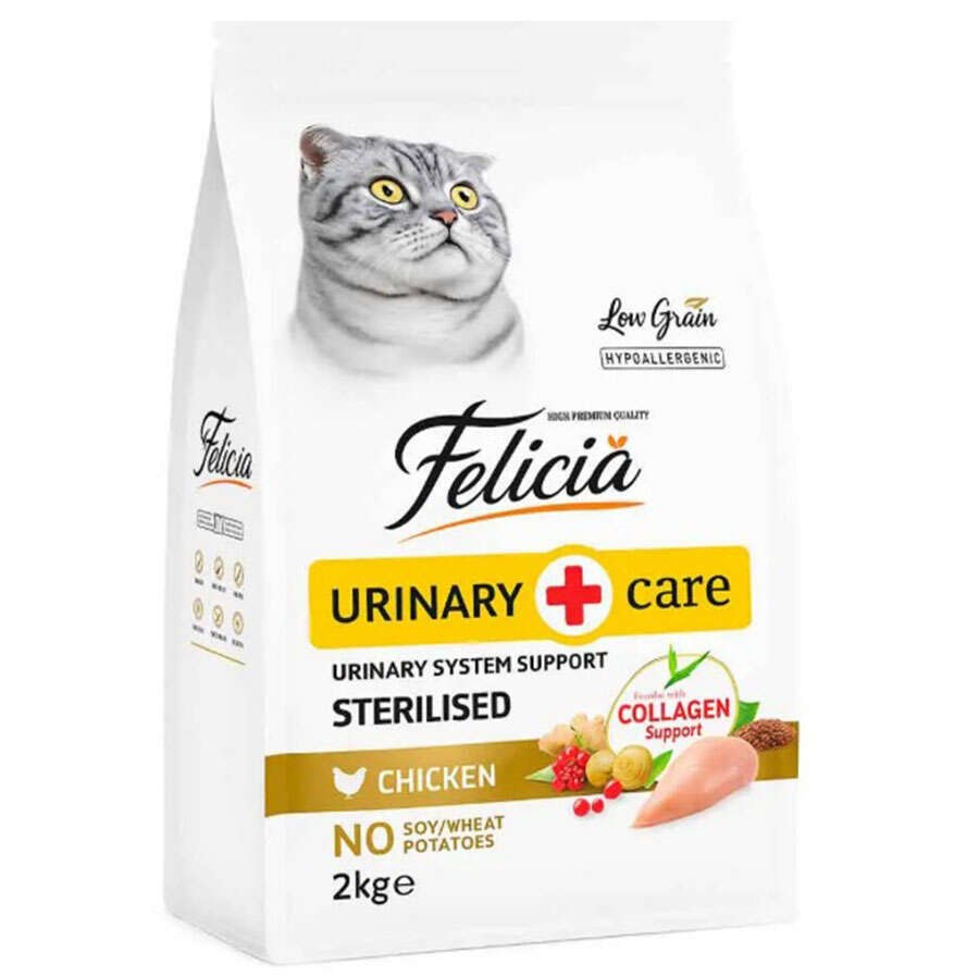 Felicia Low Grain Sterilesed Cat Food With Chicken 2 kg