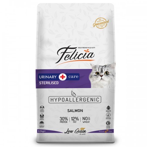 Felicia Low Grain Sterilesed Cat Food With Salmon 12 kg