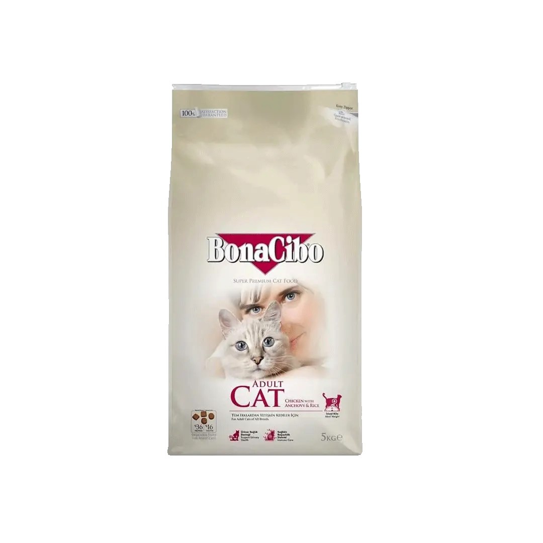 Bonacibo Superpremium Adult Cat Food with Chicken, Rice and Anchovy 5 kg