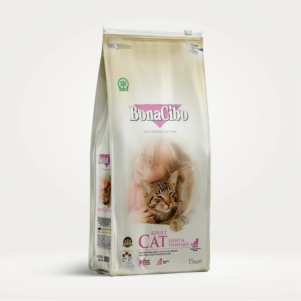 Bonacibo Superpremium Adult Cat Light & Sterilized Chicken Cat Food 15 kg