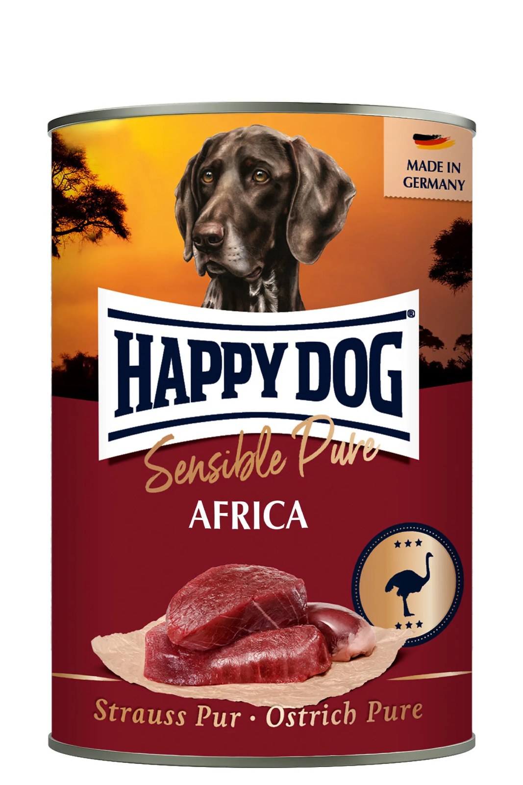 Happy Dog Sensible Pure Africa Devekuşu Etli Köpek Konservesi 400 g