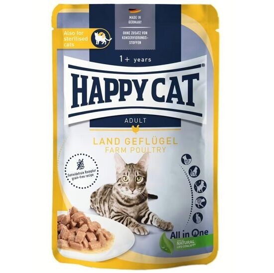 Happy Cat Land Geflügel Kümes Hayvanlı Yaş Kedi Maması 85 g