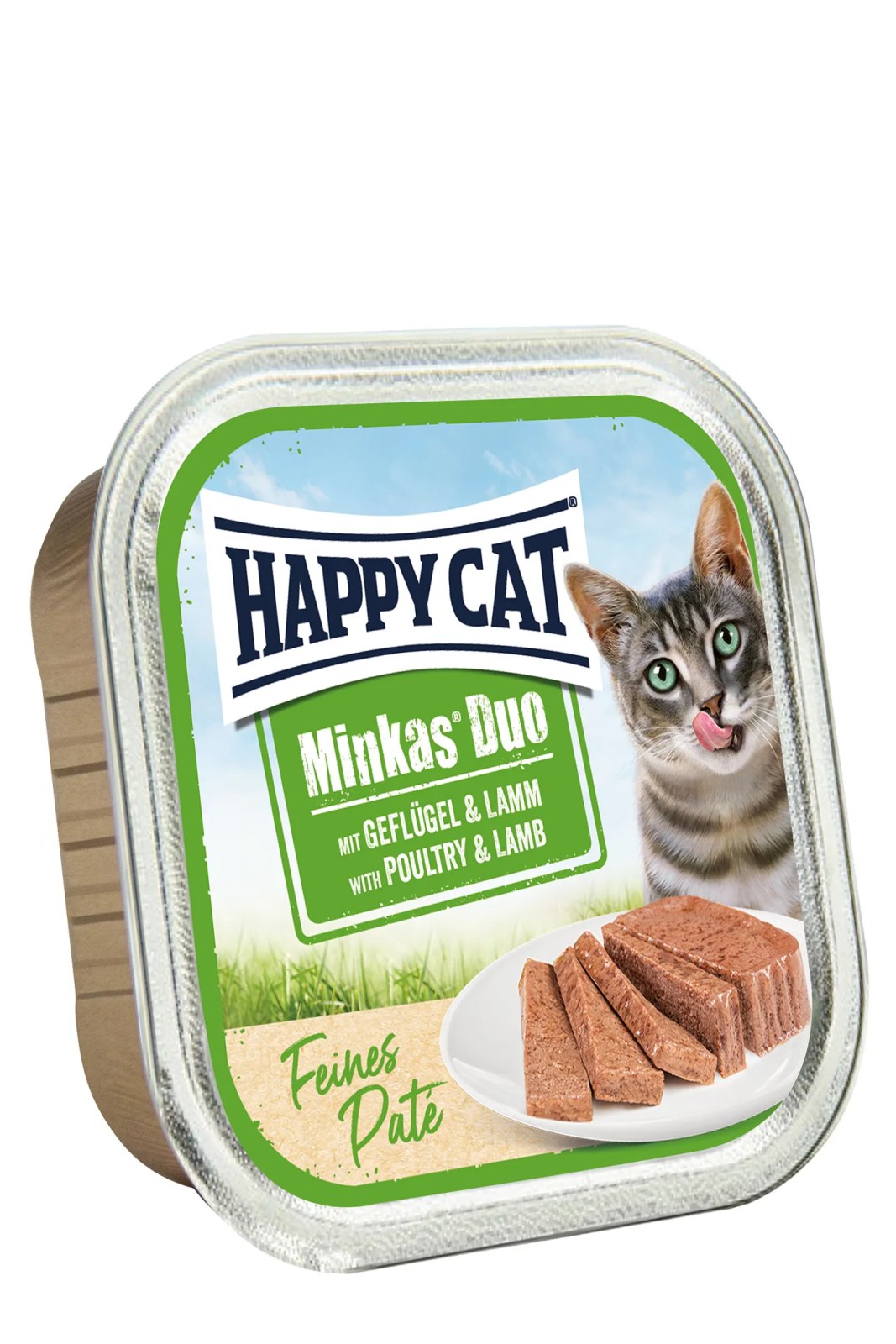 Happy Cat Lamm Geflügel Pate Alu Kuzu ve Kümes Hayvanlı Yaş Kedi Maması 100 g