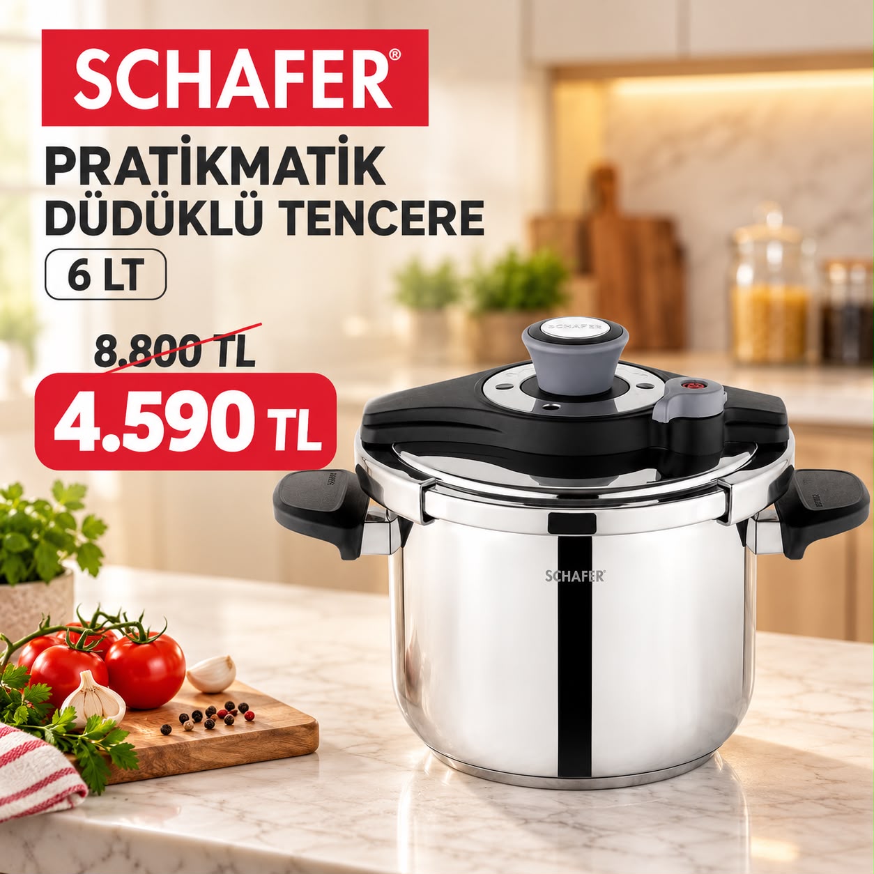 Schafer Pratikmatik 6 L Pressure Cooker