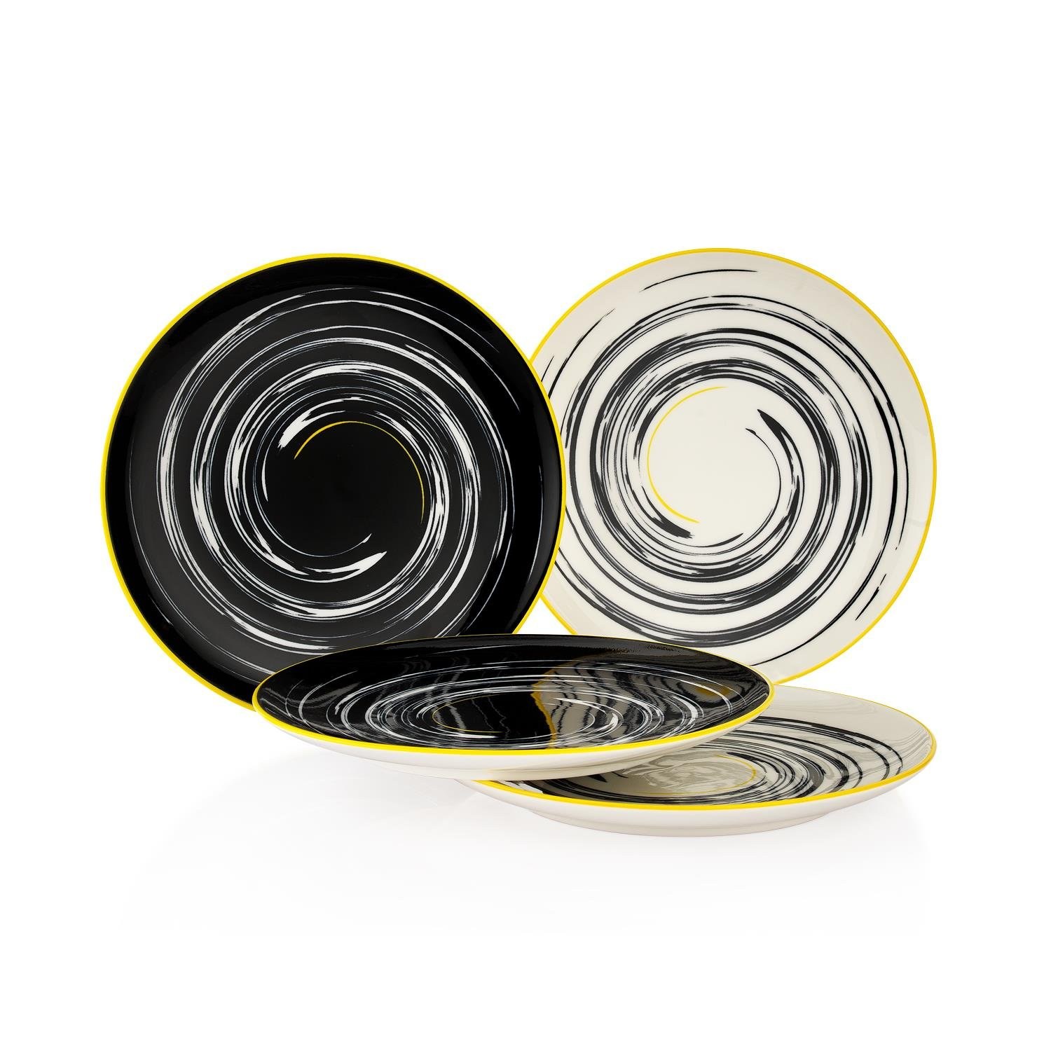 Schafer Mixed Set of 4 Multicolour Dessert Plates