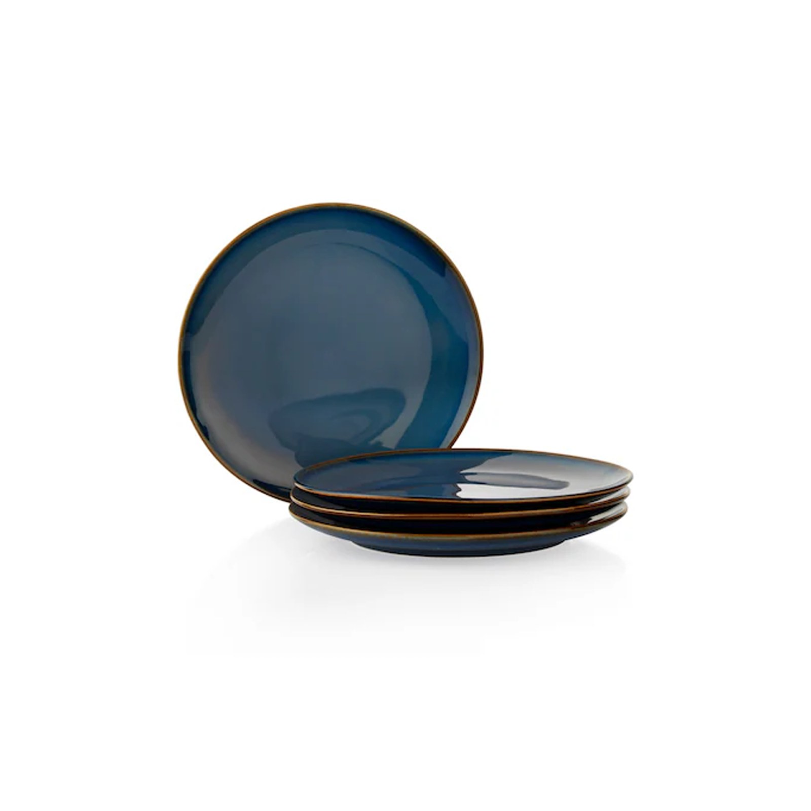 Schafer Crispy 4-Piece Navy Blue Dessert Plate Set