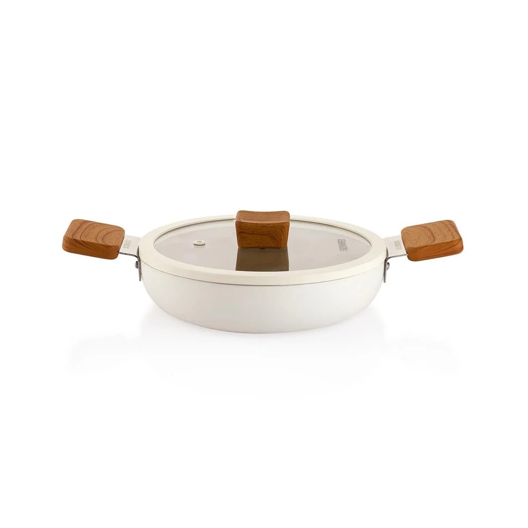Schafer Ceramoni Seramik Kapaklı Sahan 22 cm Krem