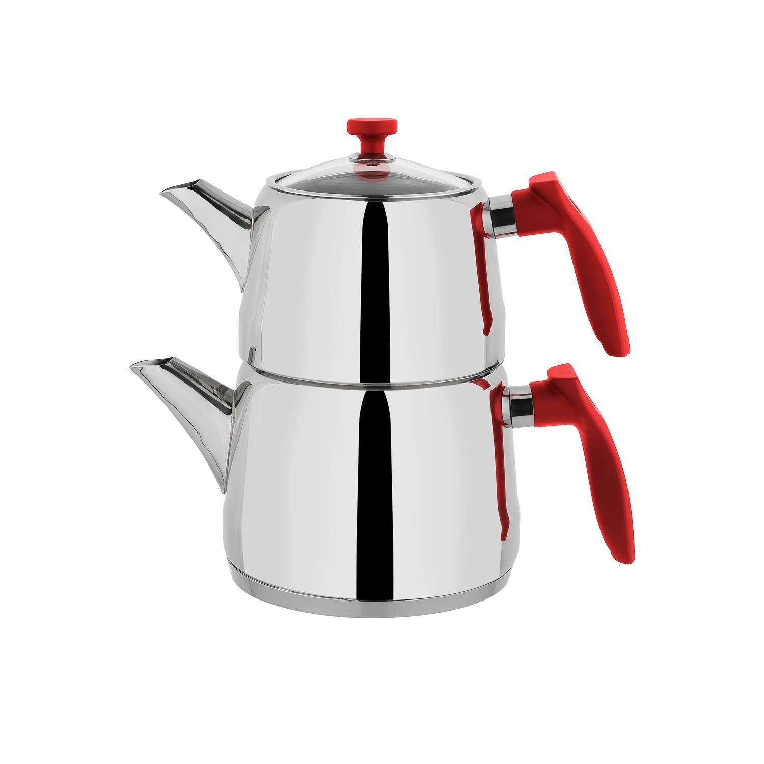 Schafer Rot Medium 3-Piece Red Steel Teapot Set