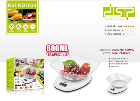 DSP Professional DSP-KD7034 5 kg Kitchen Scale