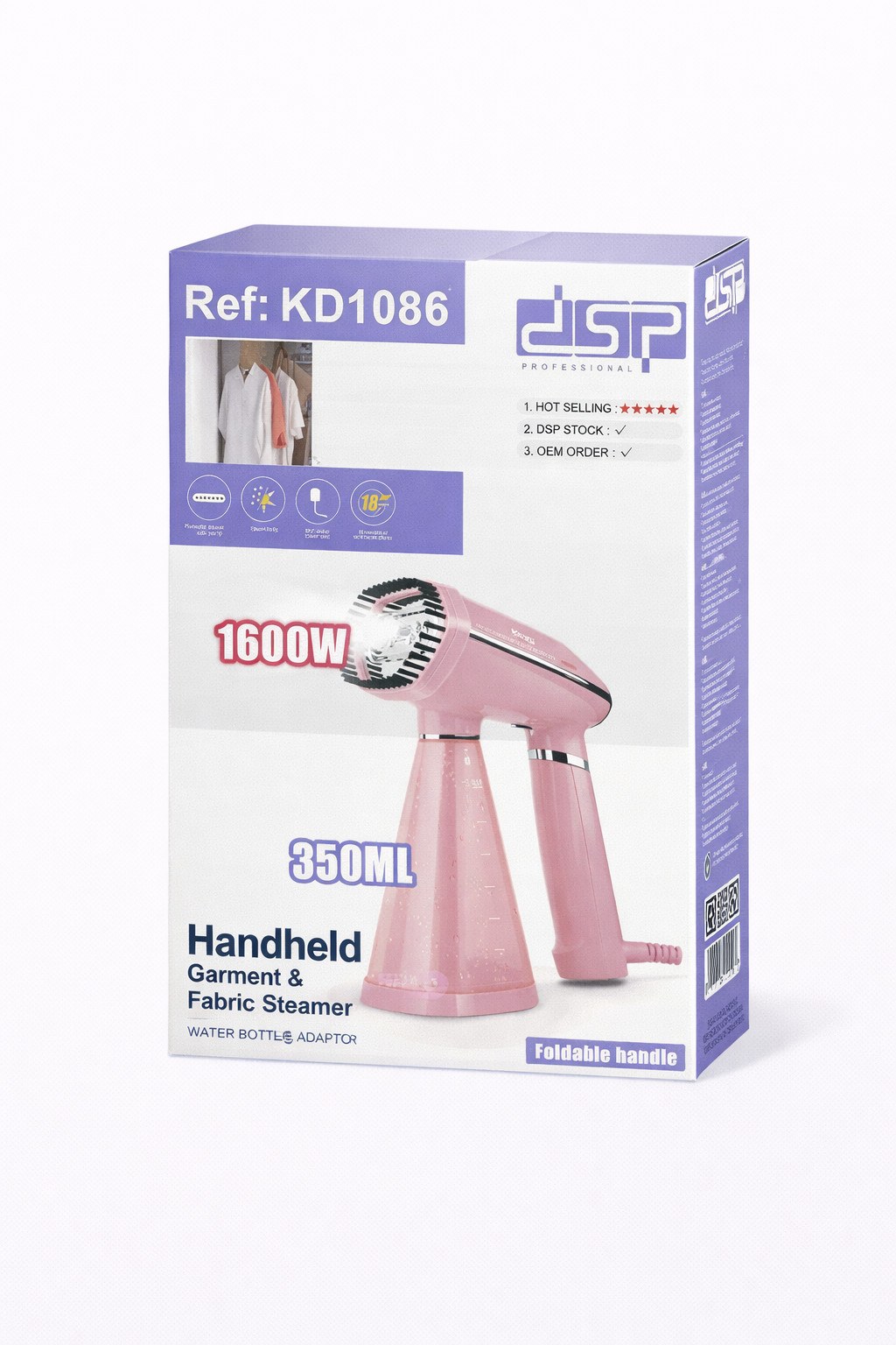 DSP KD1086 Buharlı Giysi Ütüsü 1600 W 350 ml