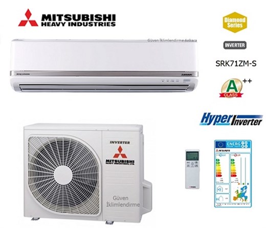 MITSUBISHI HEAVY 24000 BTU SRK 71ZM-S INV SU HW A++ KLİMA