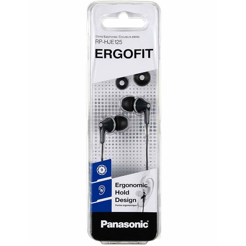 Panasonic RP-HJE125 Wired Earphones, Black