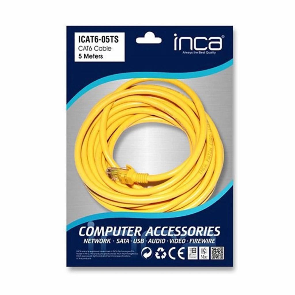 INCA 102.221.103.003 Cat6 26 AWG 2 m Yellow Ethernet Cable