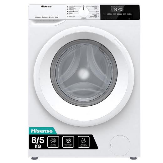 HISENSE WDQE8014EVJM 8 KG YIKAMA 5 KG KURUTMA 1400 DEVİR KURUTMALI ÇAMAŞIR MAKİNESİ BEYAZ