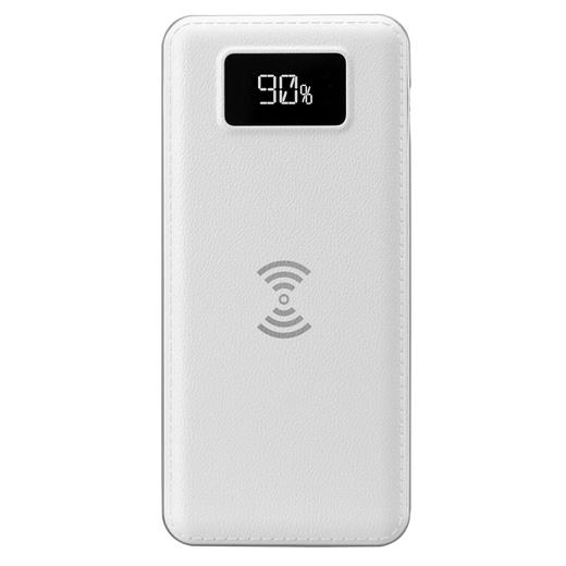 S-link IP-G10W 10000mAh LCD Göstergeli Kablosuz Powerbank Beyaz Taşınabilir Pil Şarj Cihazı
