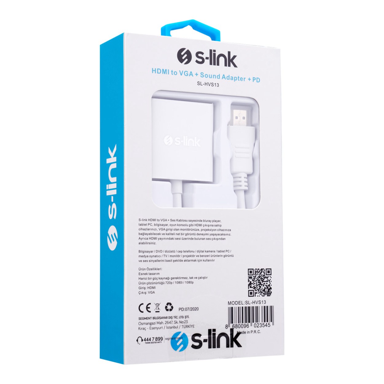 S-link SL-HVS13 HDMI to VGA + Audio Micro Usb Çevirici