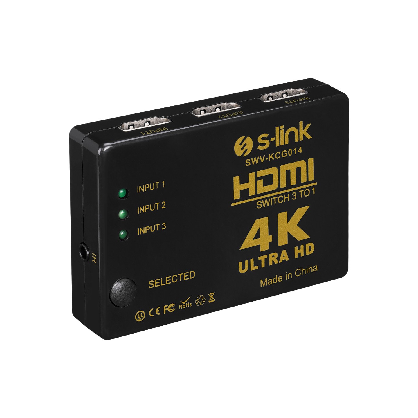S-Link SWV-KCG014 HDMI 3-to-1 Switch 4K×2K, IR + Adapter