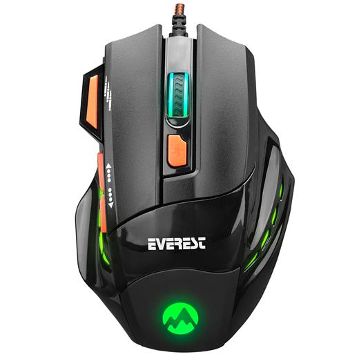 Everest SGM-X7 Usb Siyah Makrolu 7200dpi Oyuncu Mouse +Gaming Mouse Pad