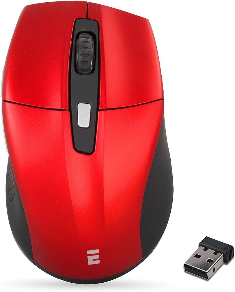 Everest SM-861 Red Wireless Optical Mouse, 800/1200/1600 DPI