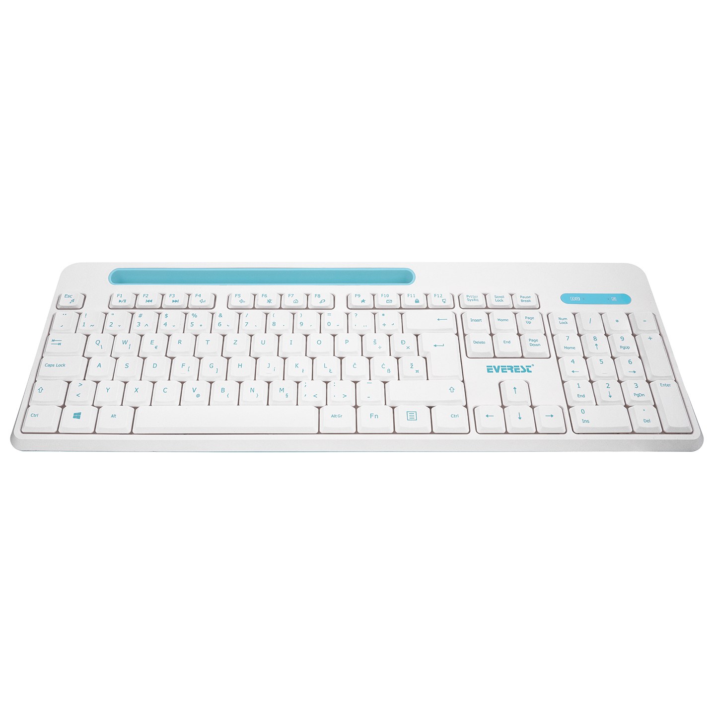 Everest ELITE KM-6388 White/Blue Wireless Q Keyboard and Mouse Set