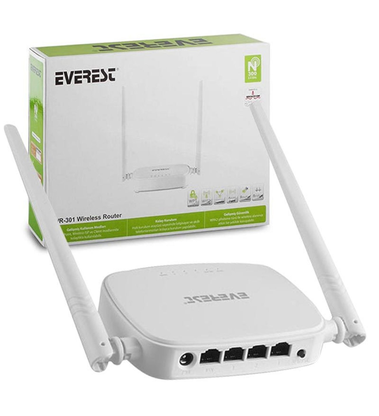 Everest EWR-301 Kablosuz-N WPS + WISP+WDS 300 Mbps Repeater+Access Point+Bridge Kablosuz Router