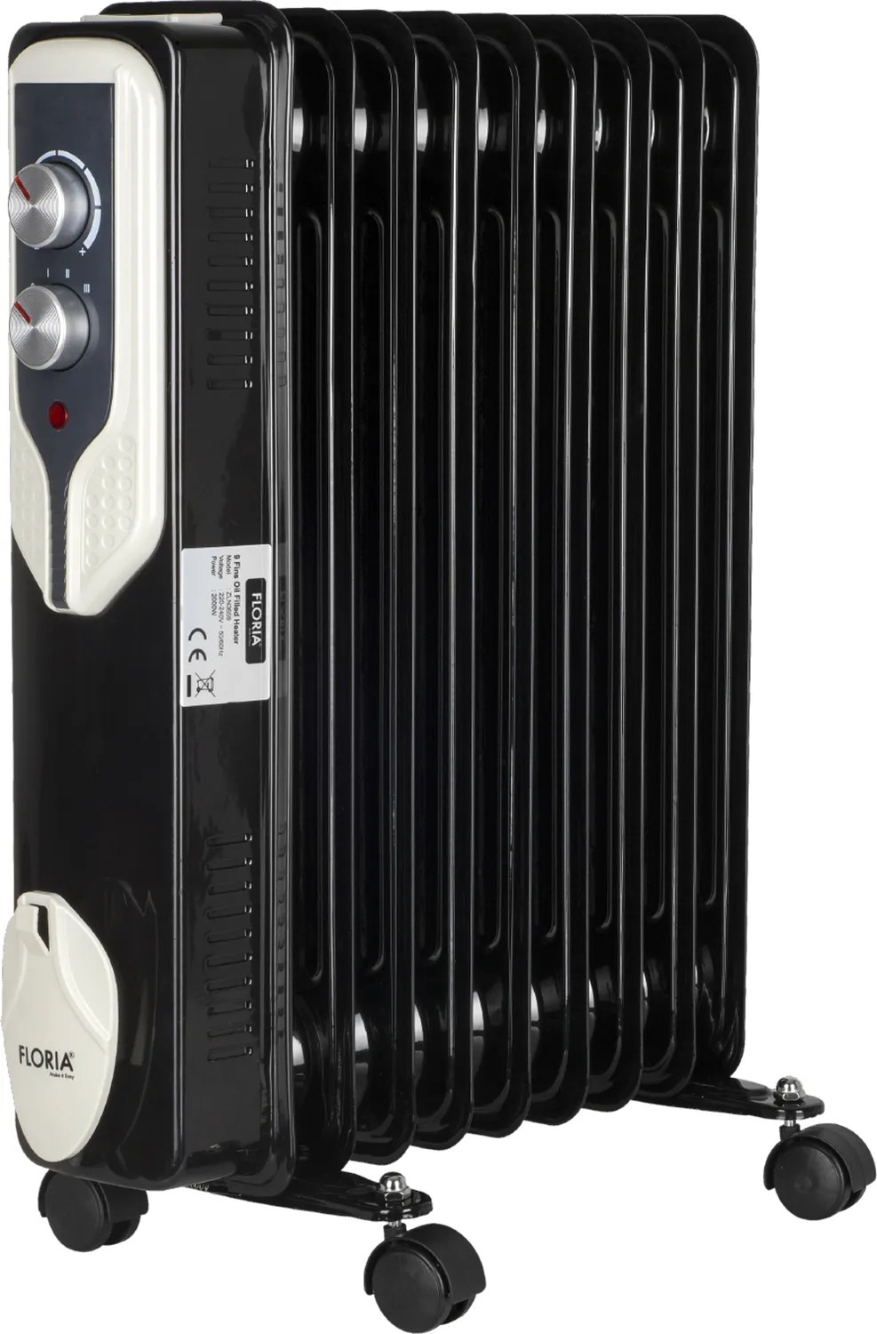 Floria ZLN3659 9-Fin Oil-Filled Radiator, 2000 W