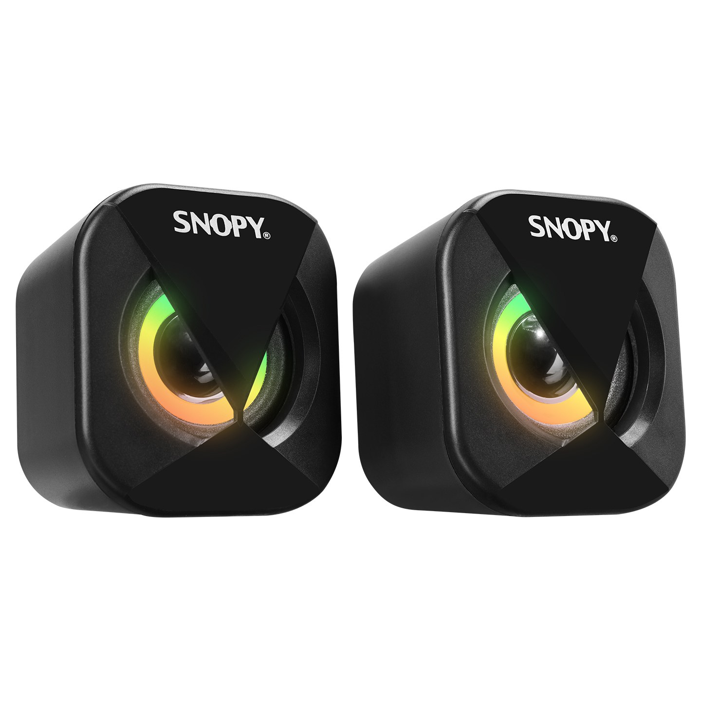 Snopy SN-83U Mini RGB Gaming Speakers, 2.0, 2 W x 2, Black