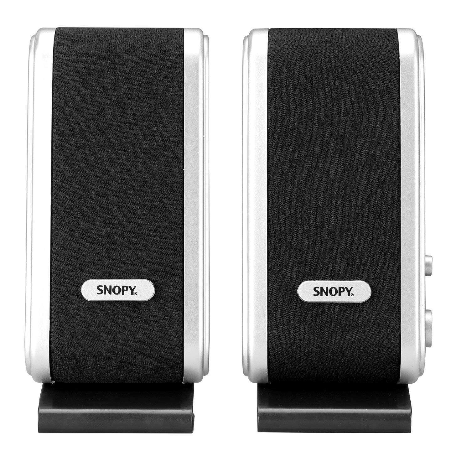 Snopy SN-820 2.0 Wired Speakers, Black/Silver