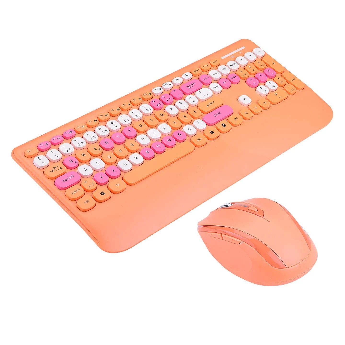 Everest KM-6281 CANDY Wireless Q Keyboard and Mouse Set, Orange