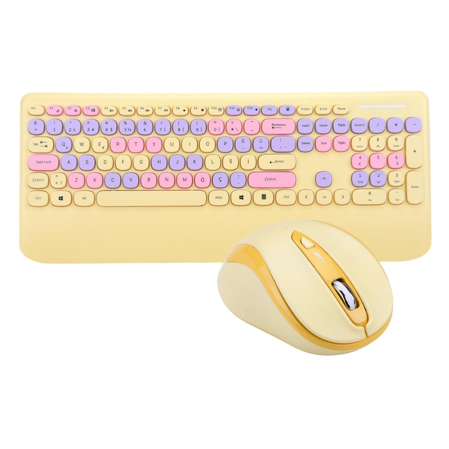 Everest KM-6281 CANDY Yellow Wireless Keyboard and Mouse Set