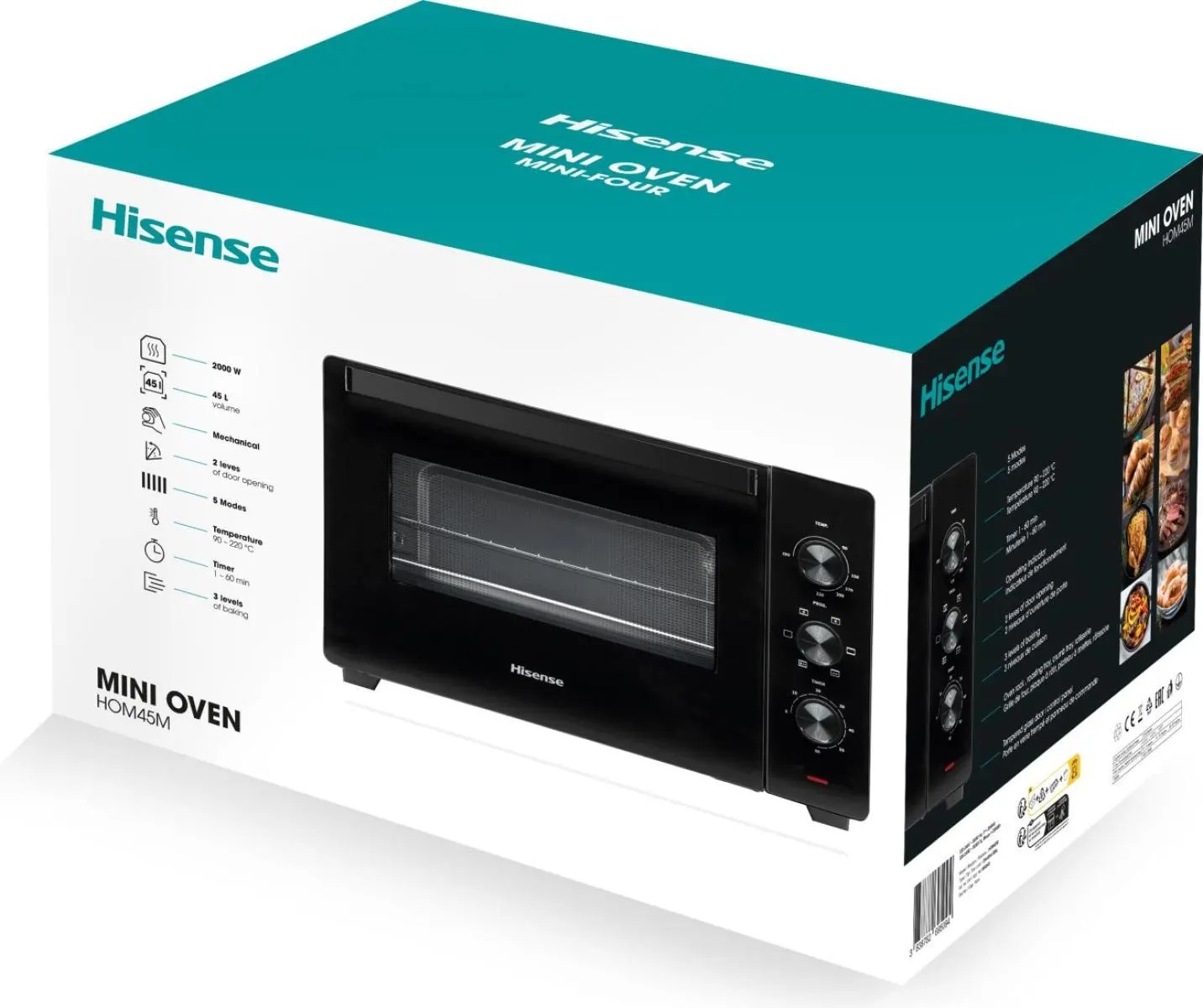 HISENSE HOM45M 45 LT. MİNİ FIRIN SİYAH