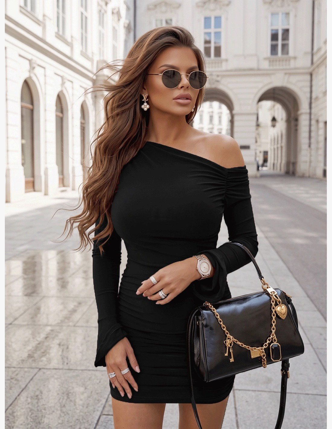 Girince 194905 Women's One-Shoulder Short Dress