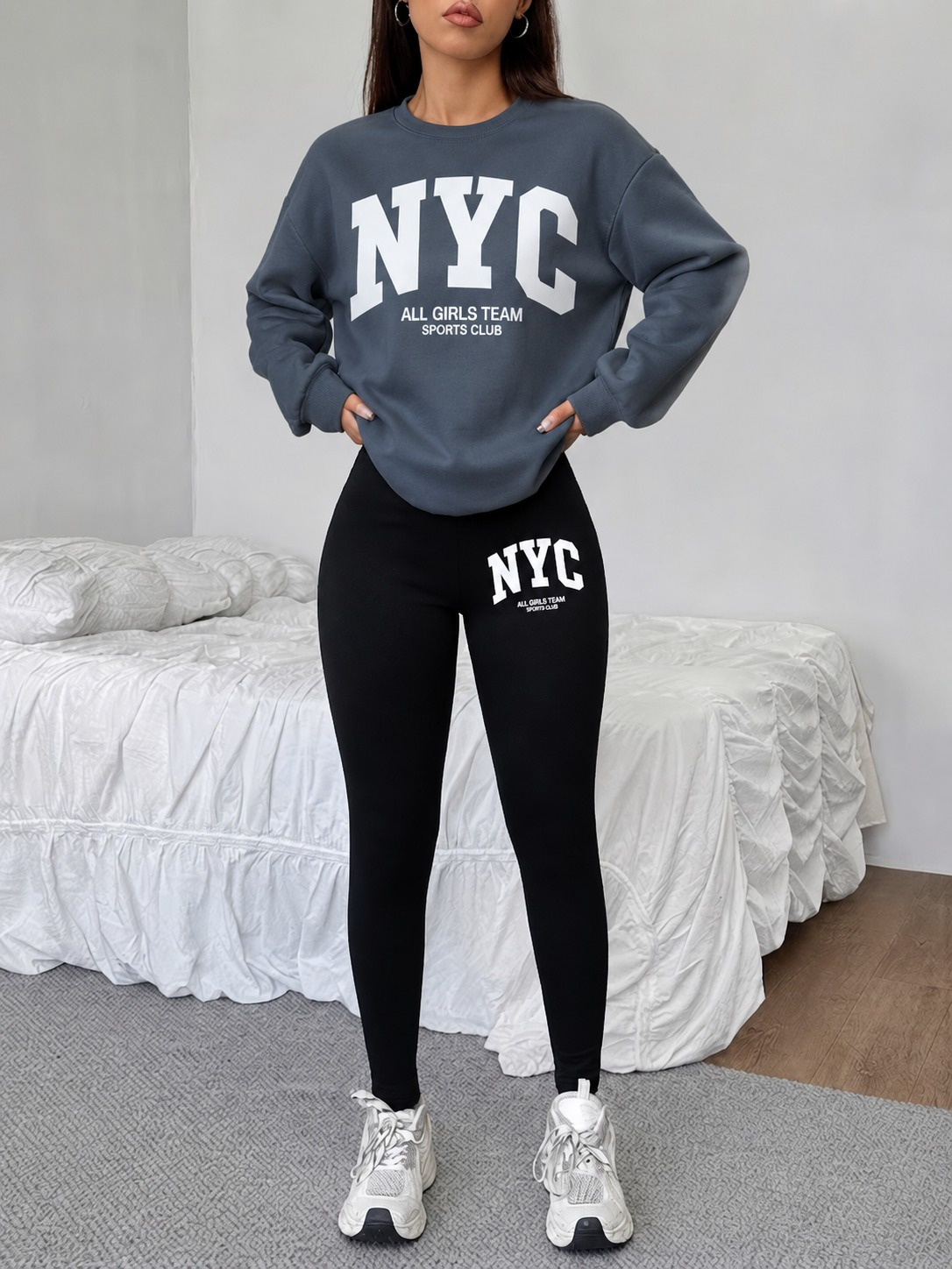 Girince 194883 Women's Blouse and Leggings Set