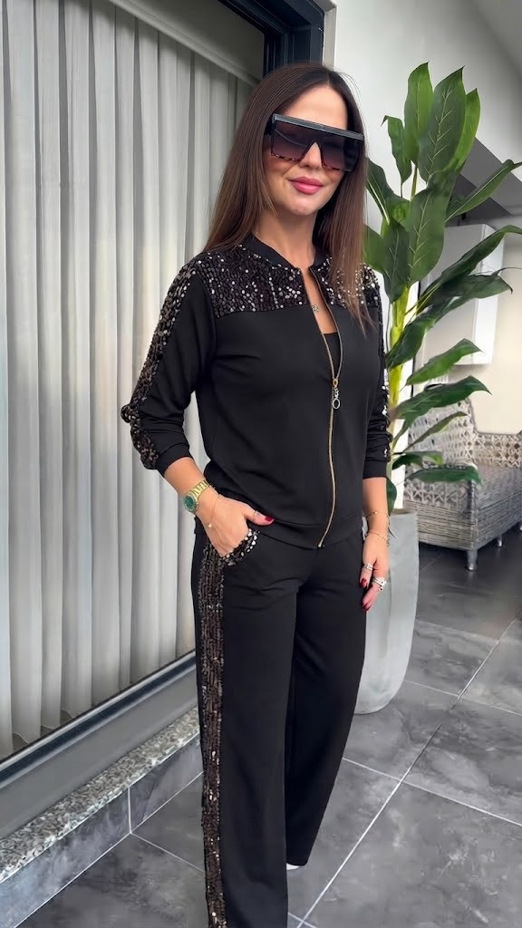 Girince 194762 Women's Long-Sleeve Zip Blouse and Trousers Set
