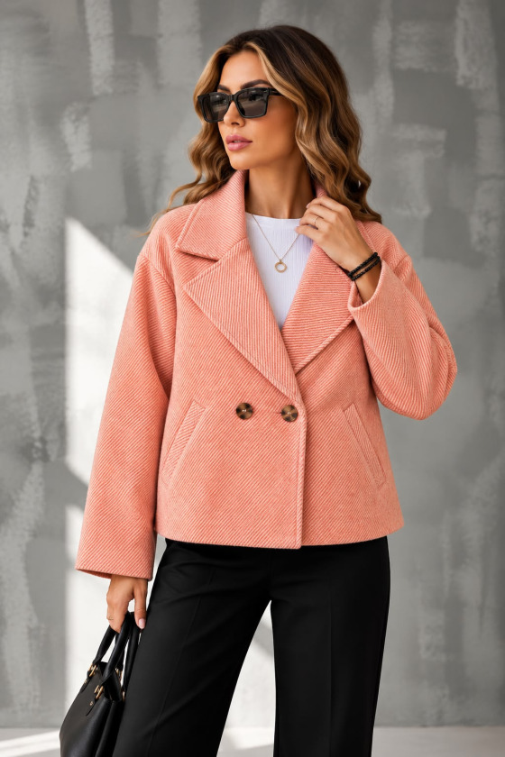 Girince 194658 Double-Breasted Short Jacket Coat
