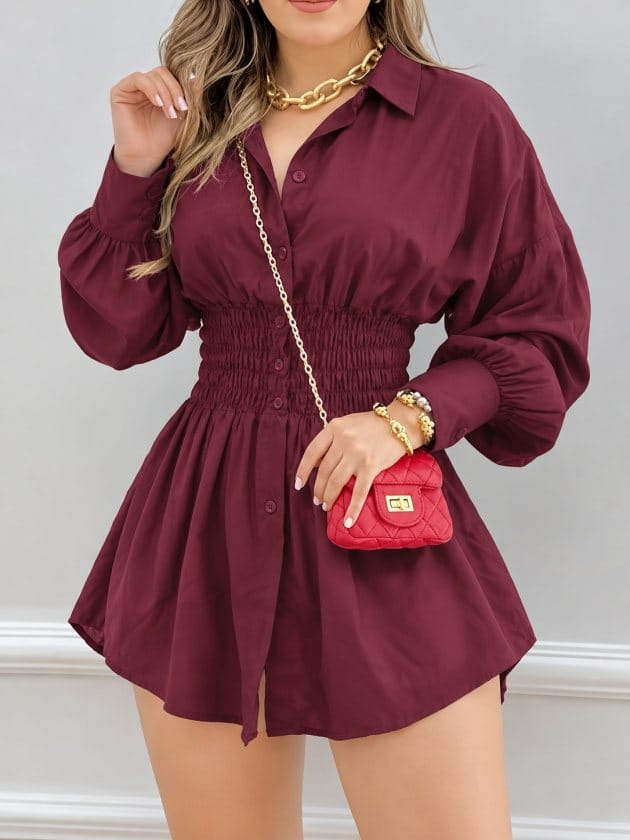 Girince 194332 Women's Long-Sleeve Collared Dress
