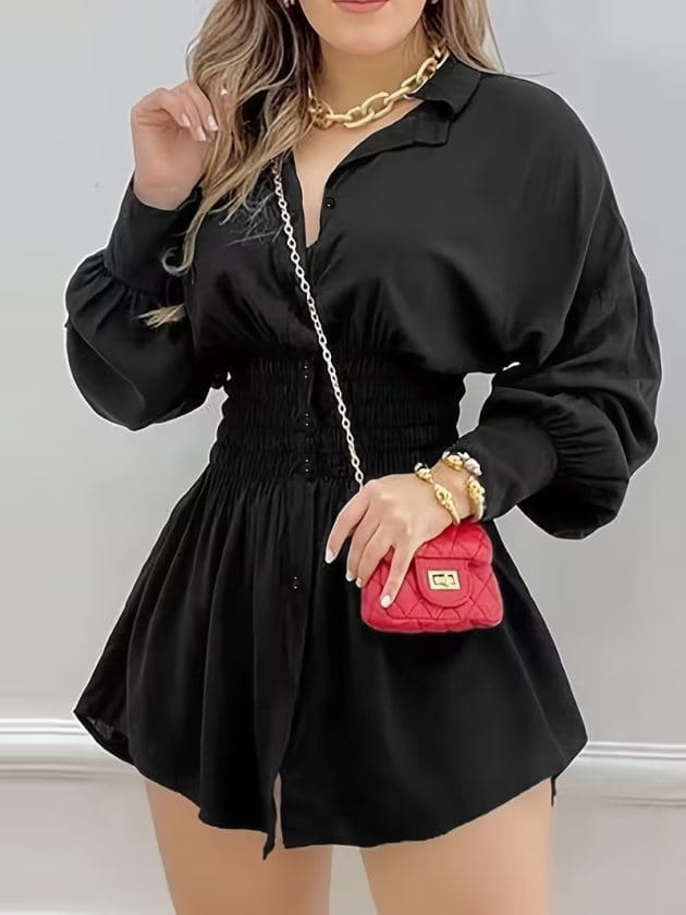 Girince 194330 Women's Long-Sleeve Collared Dress
