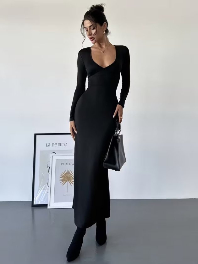 Girince 193417 Women's Long-Sleeve Maxi Dress