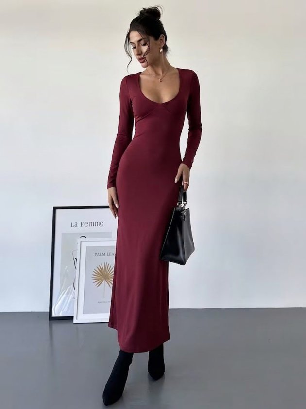 Girince 193416 Women's Long-Sleeve Maxi Dress