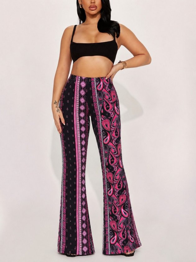 Girince 193305 Women's High-Waist Patterned Leggings Trousers
