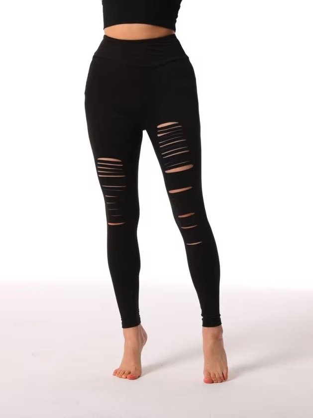 Girince 193297 Women's High-Waist Distressed Leggings