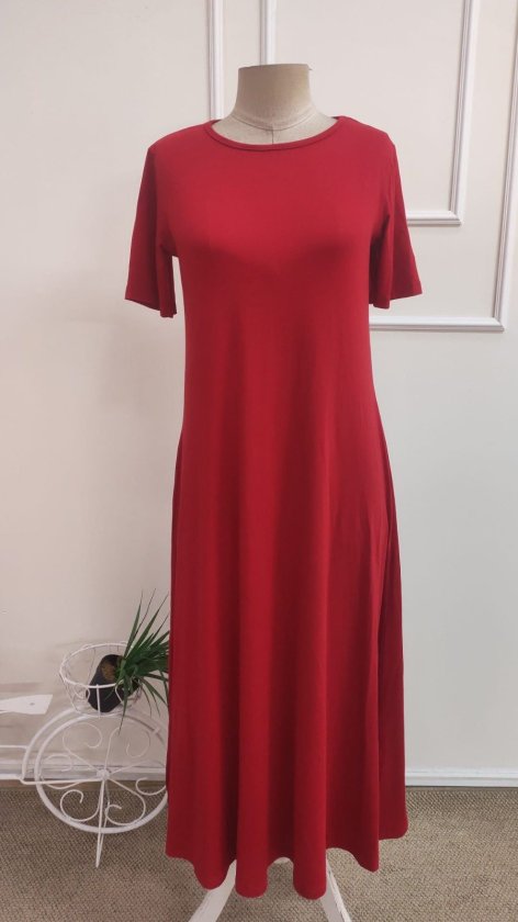 Girince 193235 Women's Short-Sleeve Viscose Maxi Dress