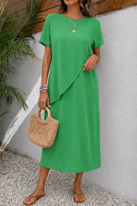 Girince 192177 Women's Short-Sleeve Long Dress