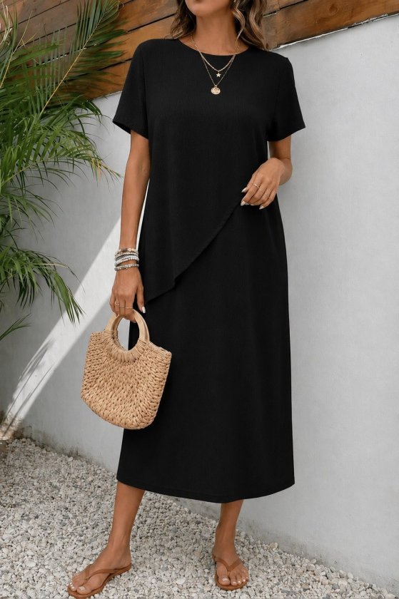 Girince 192176 Women's Short-Sleeve Long Dress
