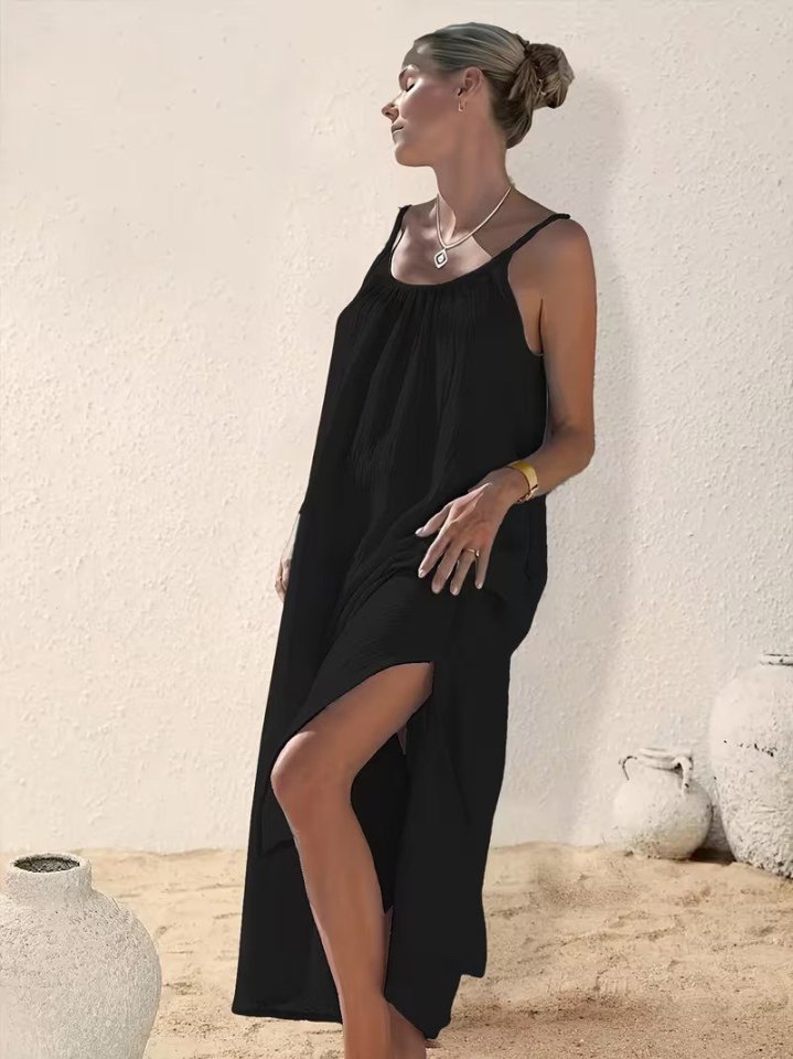 Girince 191750 Women's Spaghetti-Strap Long Slit Dress