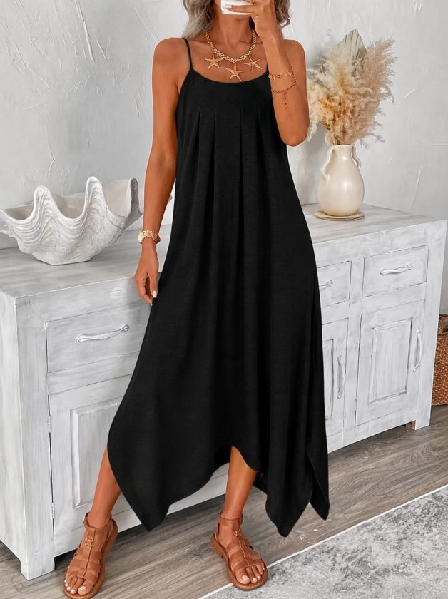 Girince 191740 Women's Spaghetti-Strap V-Neck Aerobin Dress